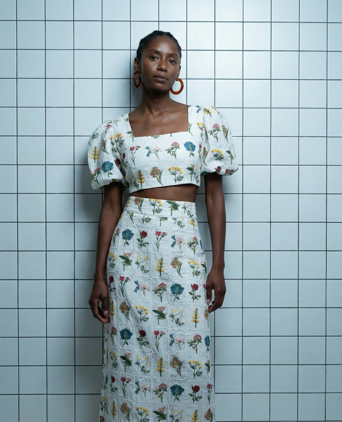 Embroidery Maxi Skirt