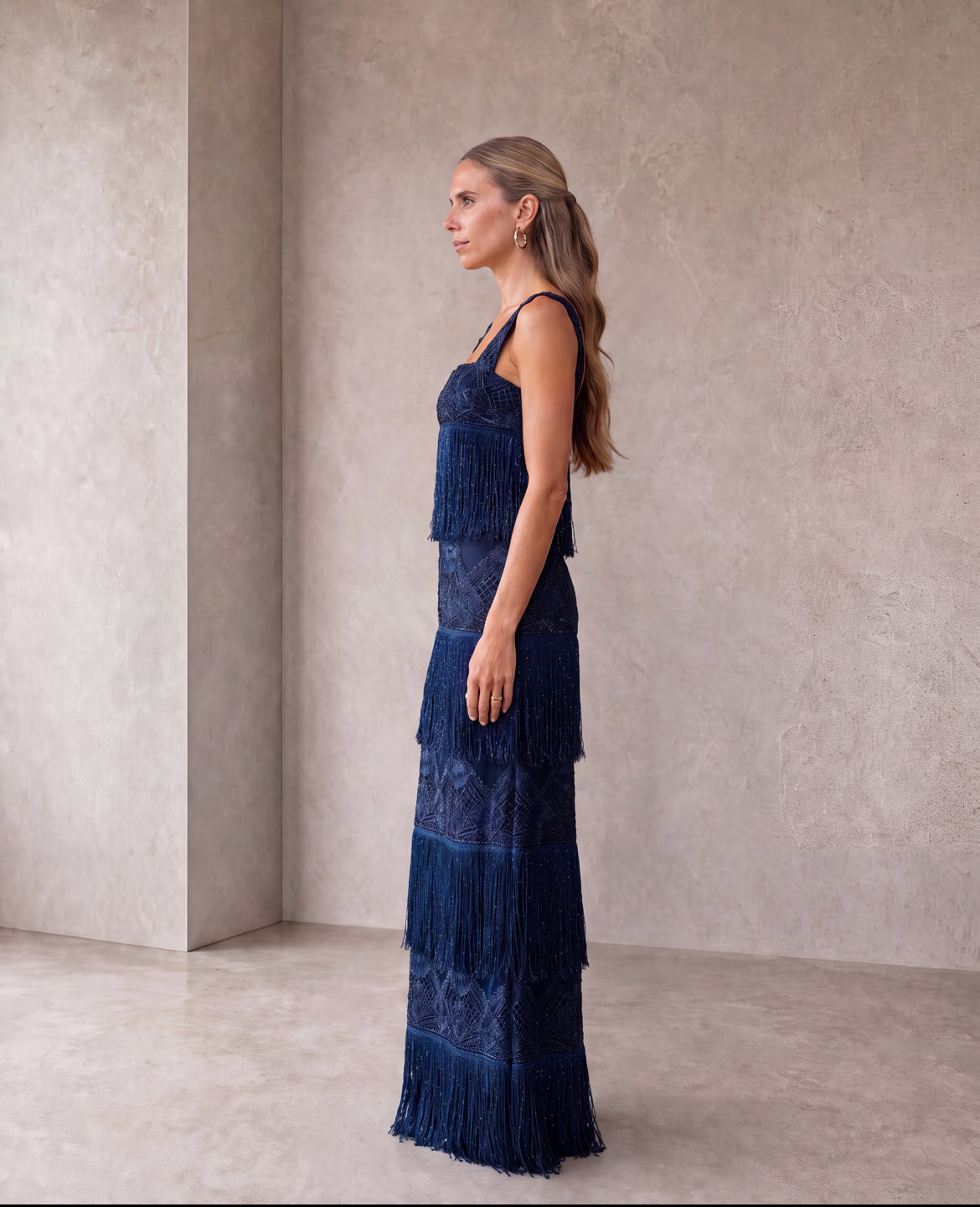 PRE-ORDER Navy Fringe Dress