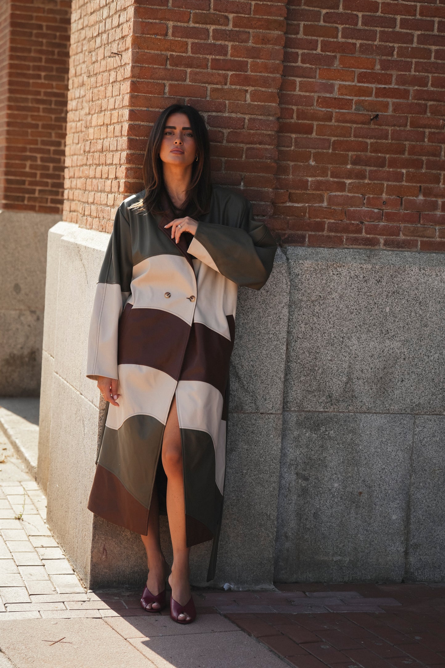Tricolor Trench Coat