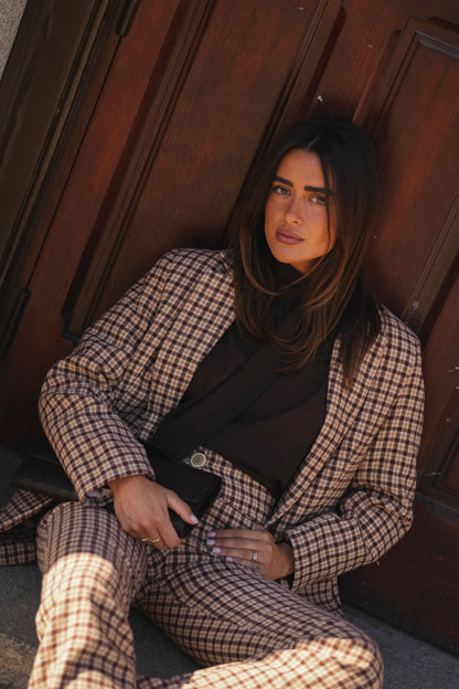 Checked Wool-Blend Blazer