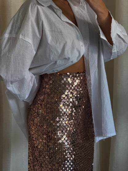 Gold Sequin Maxi Skirt
