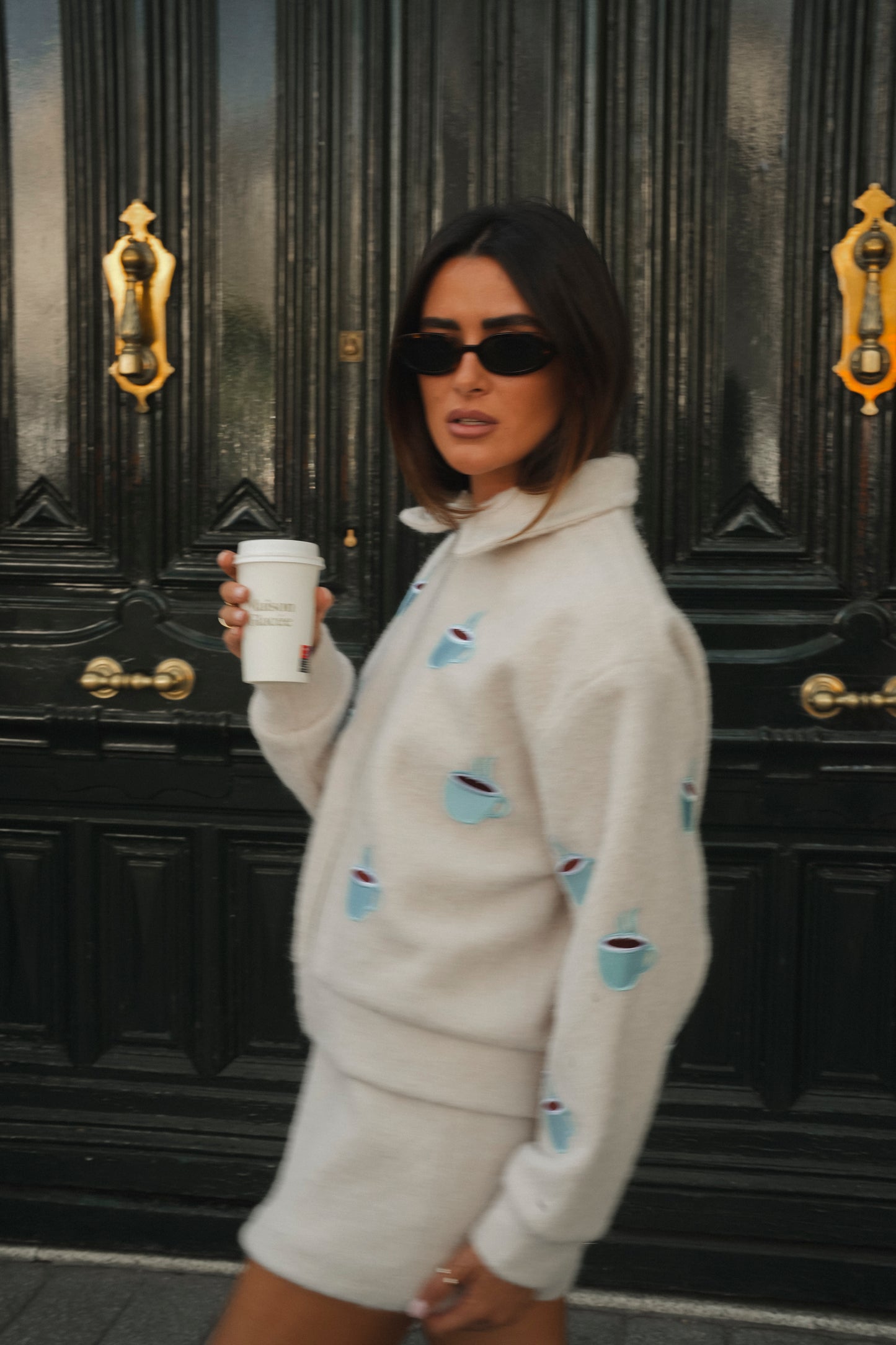 Coffee Cup Embroidered Jacket