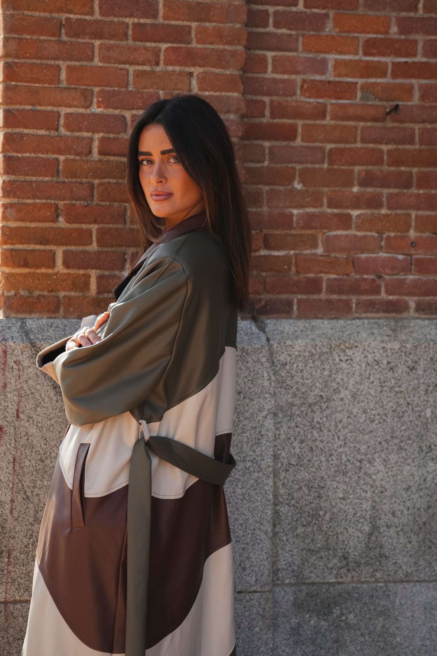 Tricolor Trench Coat