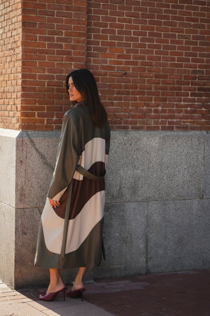 Tricolor Trench Coat