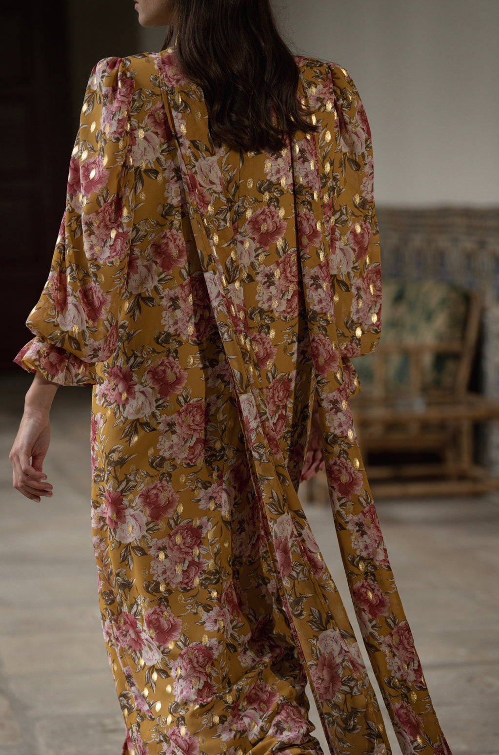 Vestido bufanda floral