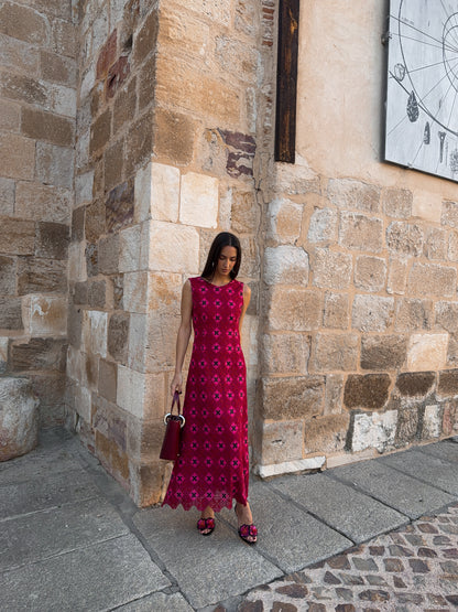 Laura Pink Dress Crochet Dress