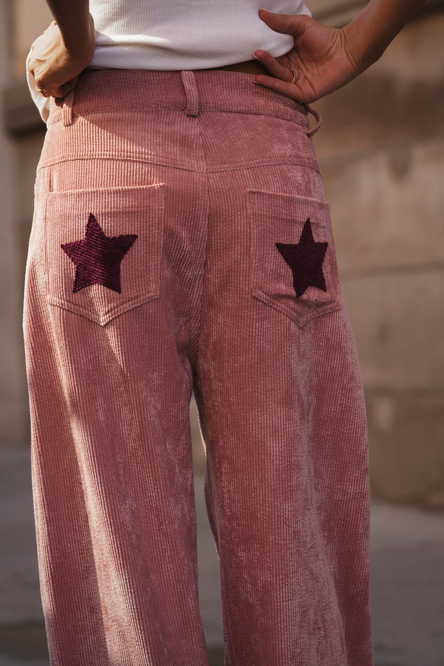 Antique Pink Corduroy Balloon Pants