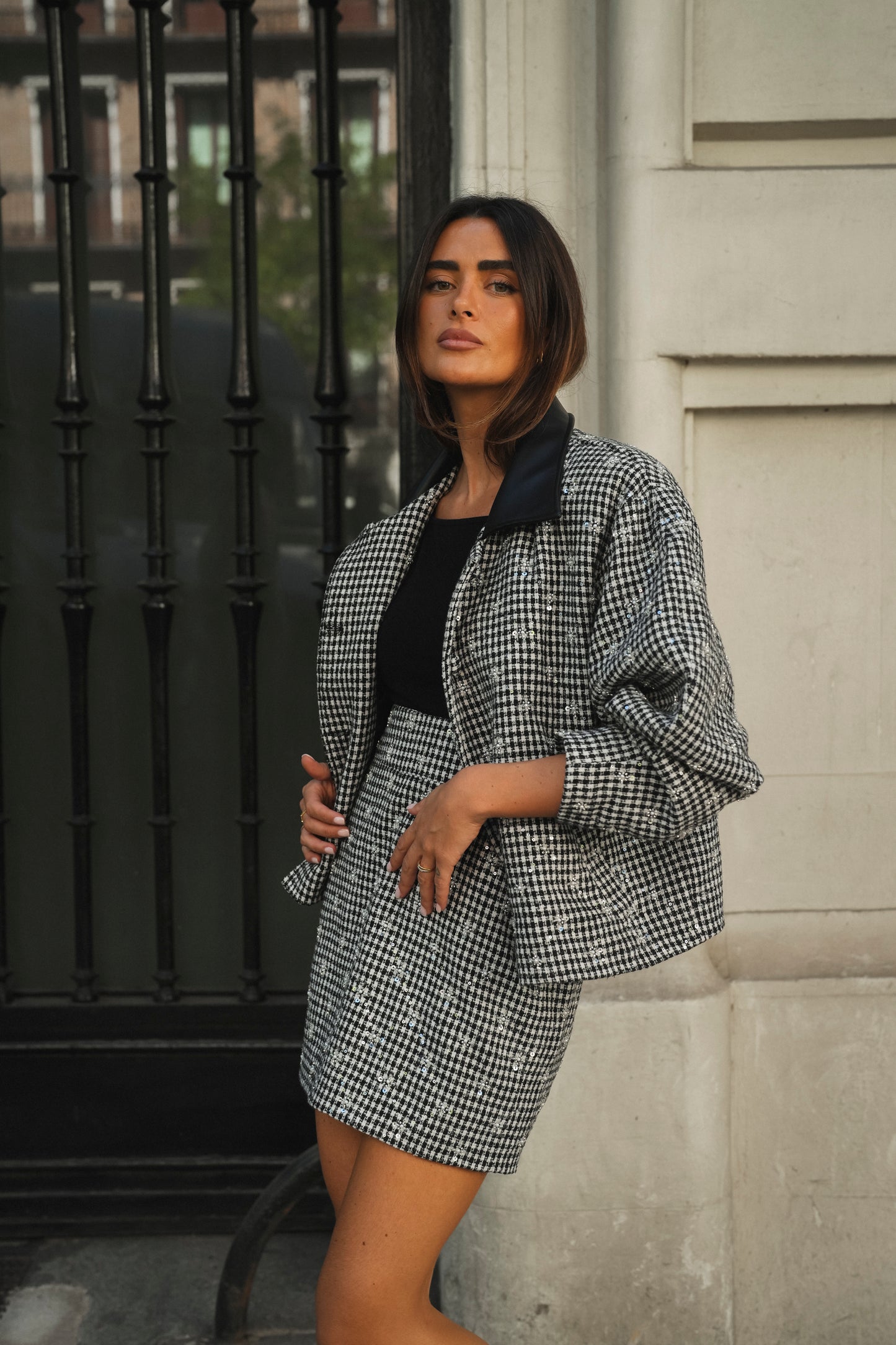 Houndstooth Sequin 2 Pieces Set