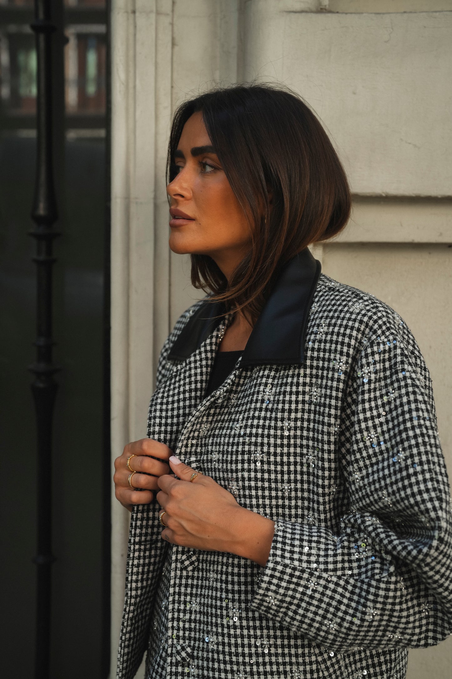 Houndstooth Sequin 2 Pieces Set