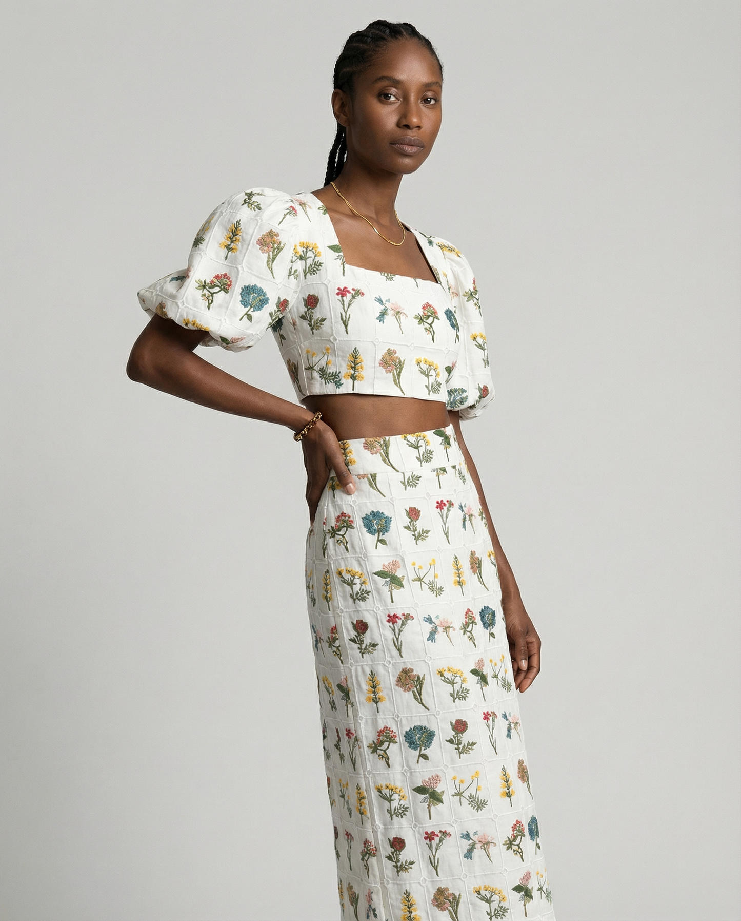 Embroidery Maxi Skirt