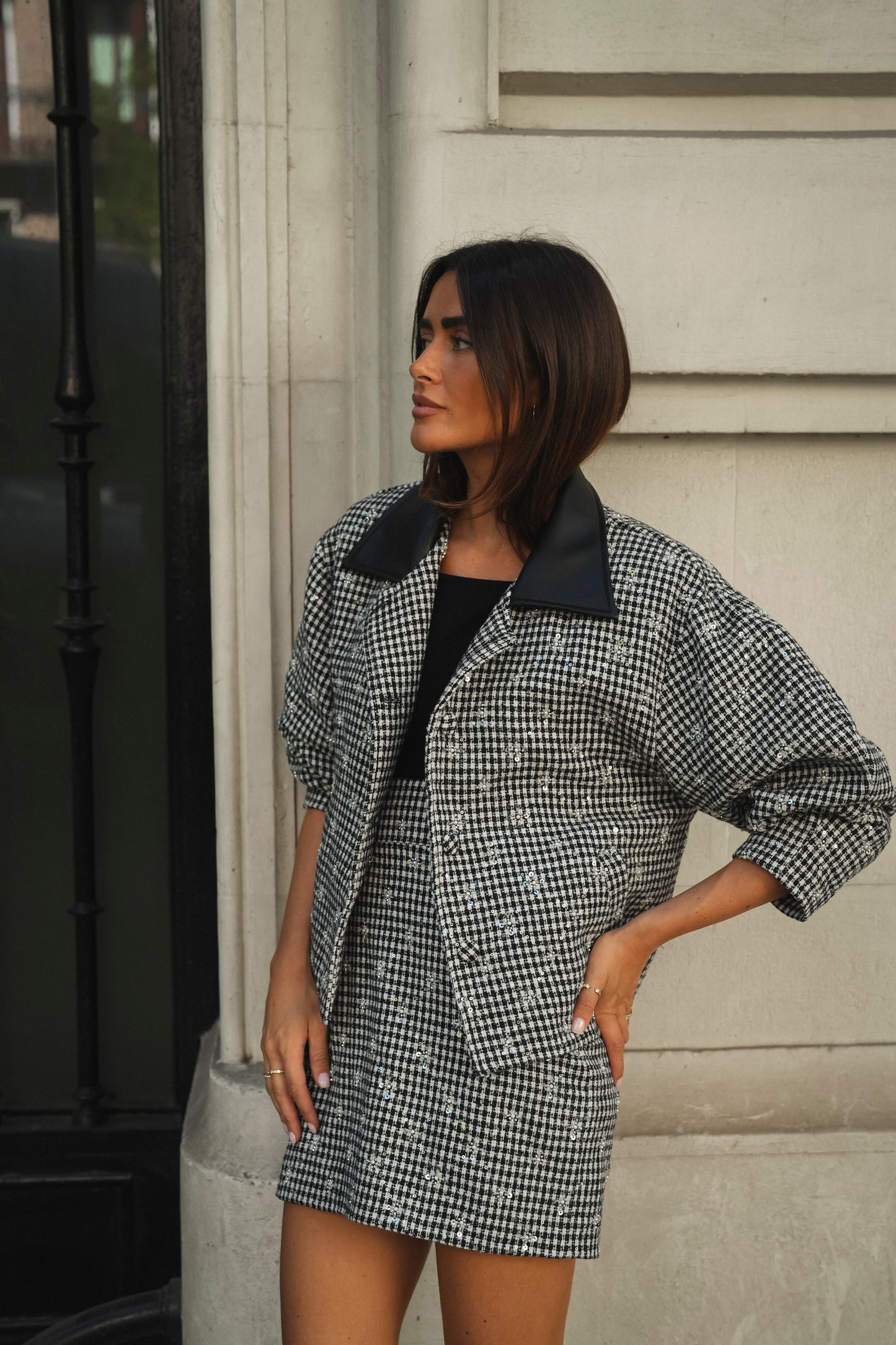 Houndstooth Sequin 2 Pieces Set