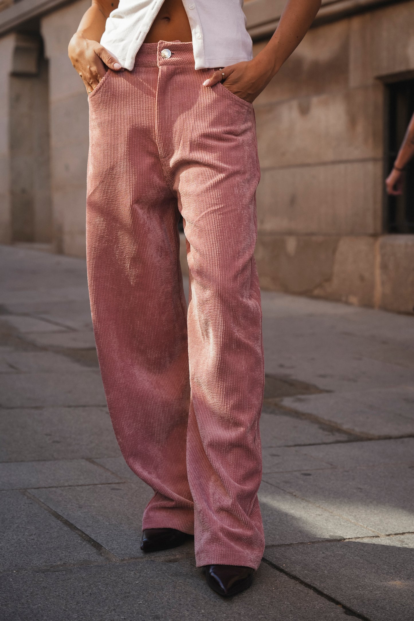 Antique Pink Corduroy Balloon Pants