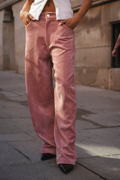 Antique Pink Corduroy Balloon Pants