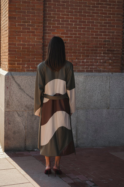 Tricolor Trench Coat