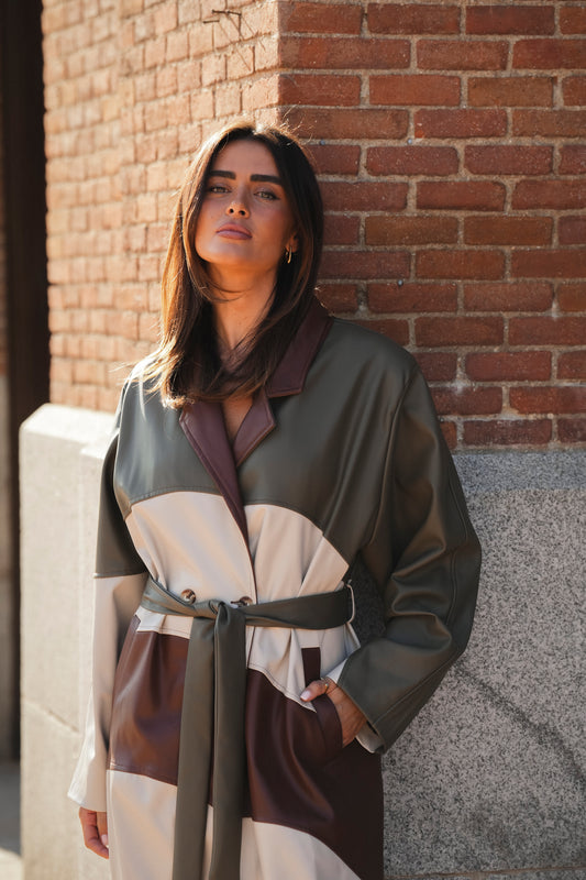 Tricolor Trench Coat