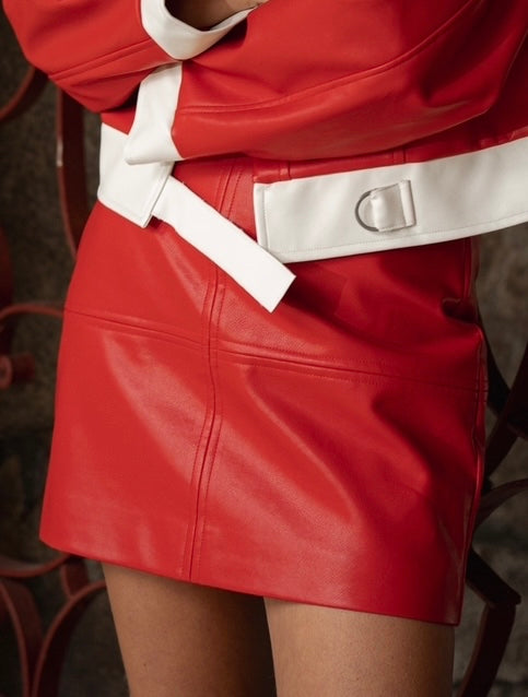 Red Polypele Skirt