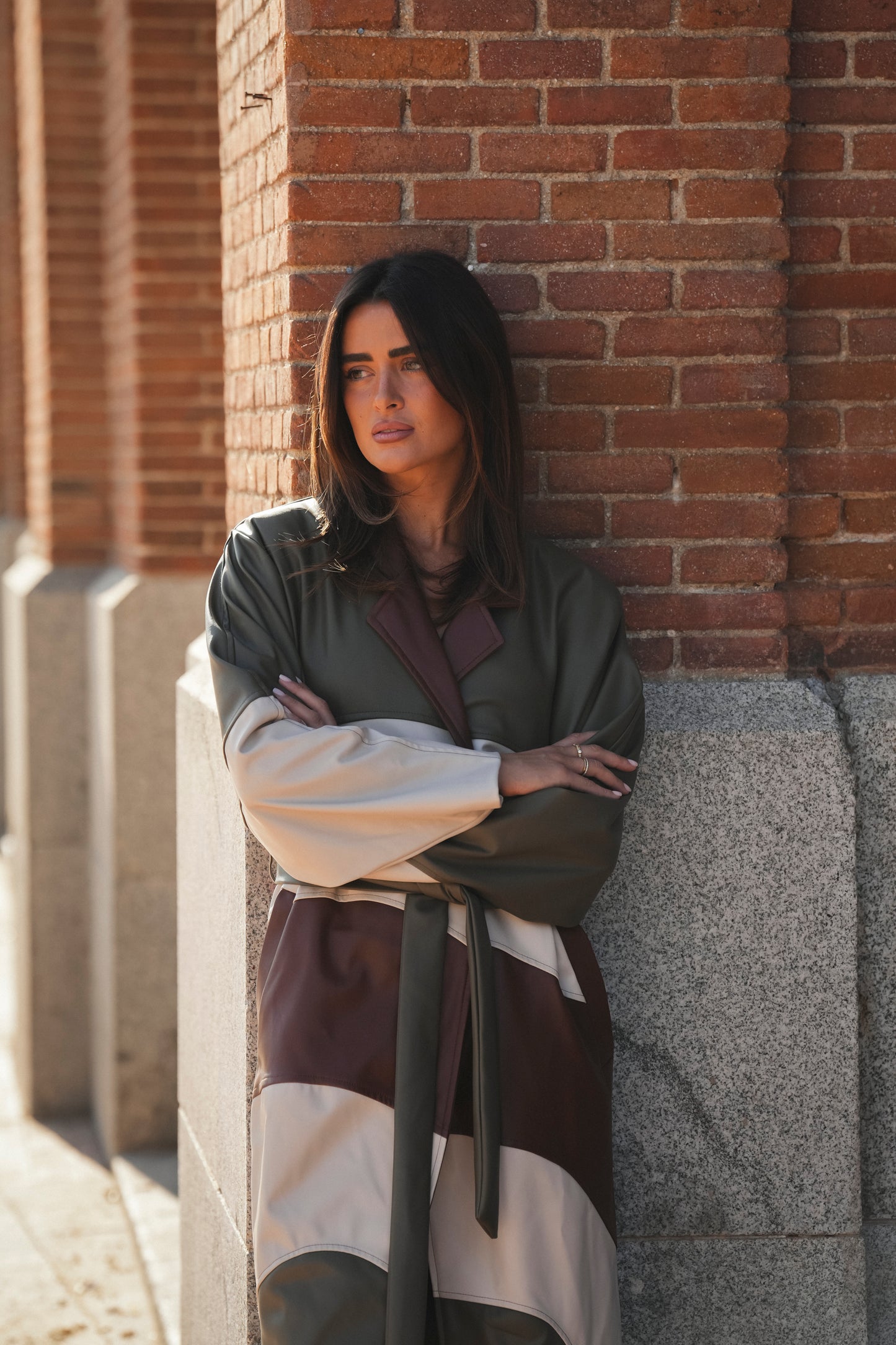 Tricolor Trench Coat