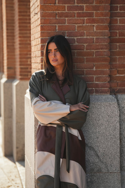 Tricolor Trench Coat