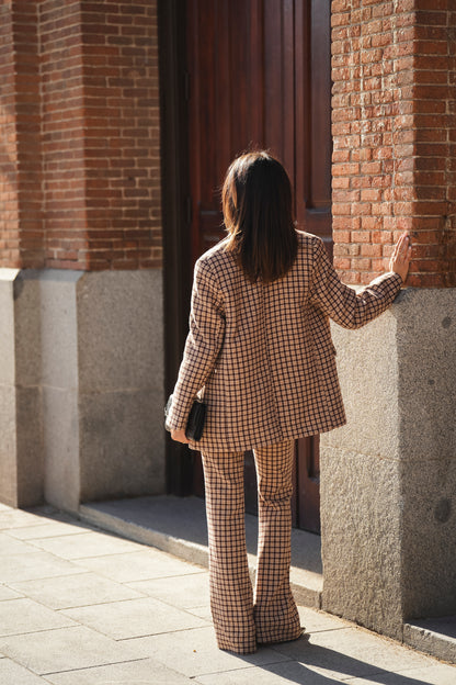 Checked Wool-Blend Trousers