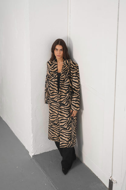 Animal Print Long Coat