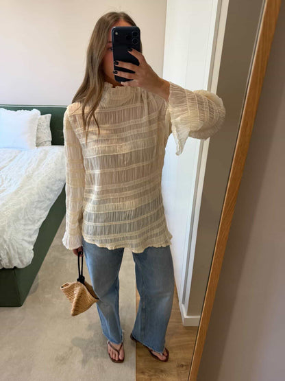 LIMITED EDITION - Frill Ivory Pearl Blouse