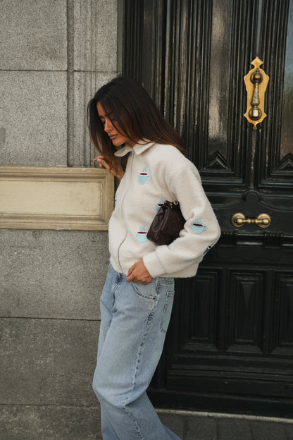 Coffee Cup Embroidered Jacket