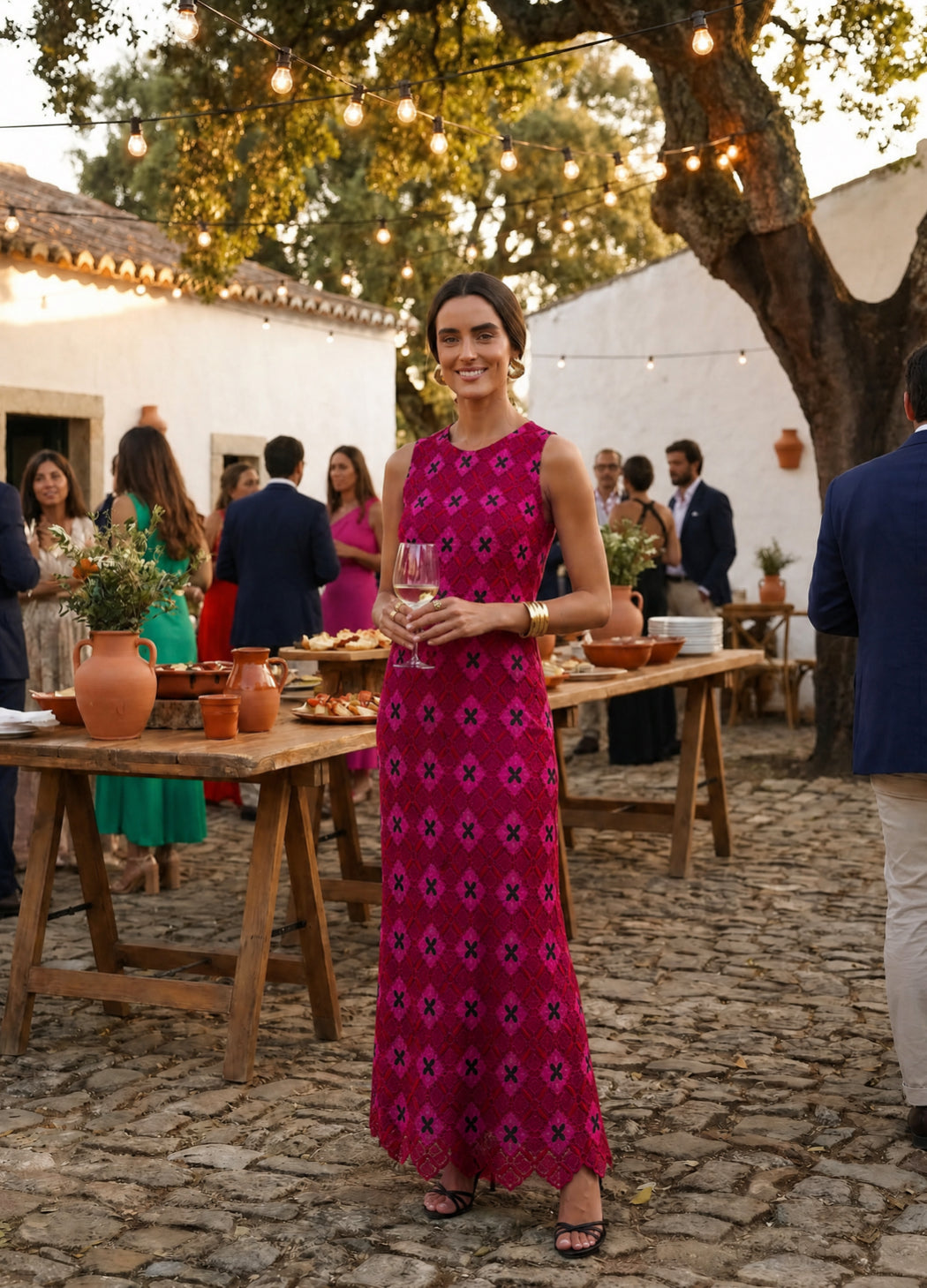 Laura Pink Dress Crochet Dress