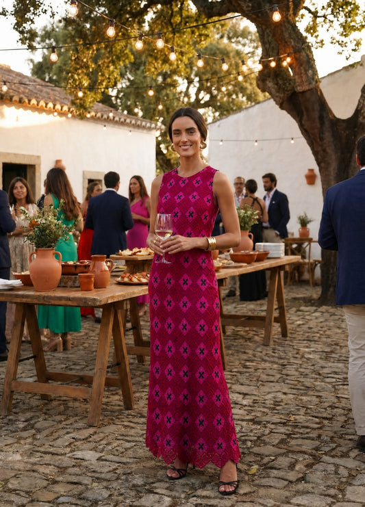 Laura Pink Dress Crochet Dress
