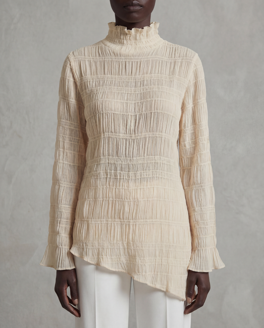 LIMITED EDITION - Frill Ivory Pearl Blouse