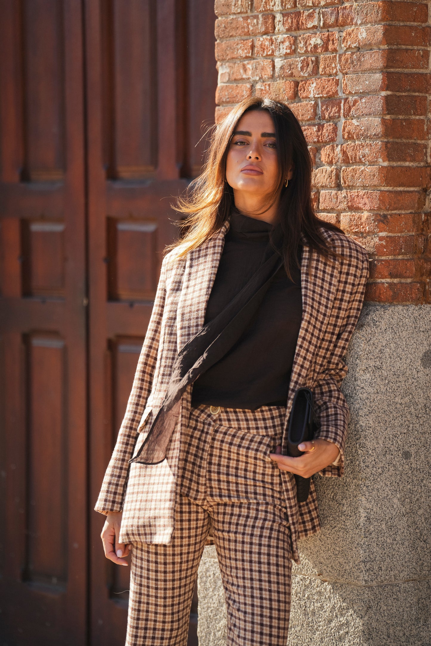 Checked Wool-Blend Blazer