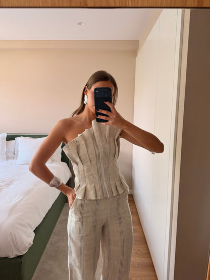 Beige Linen Pants