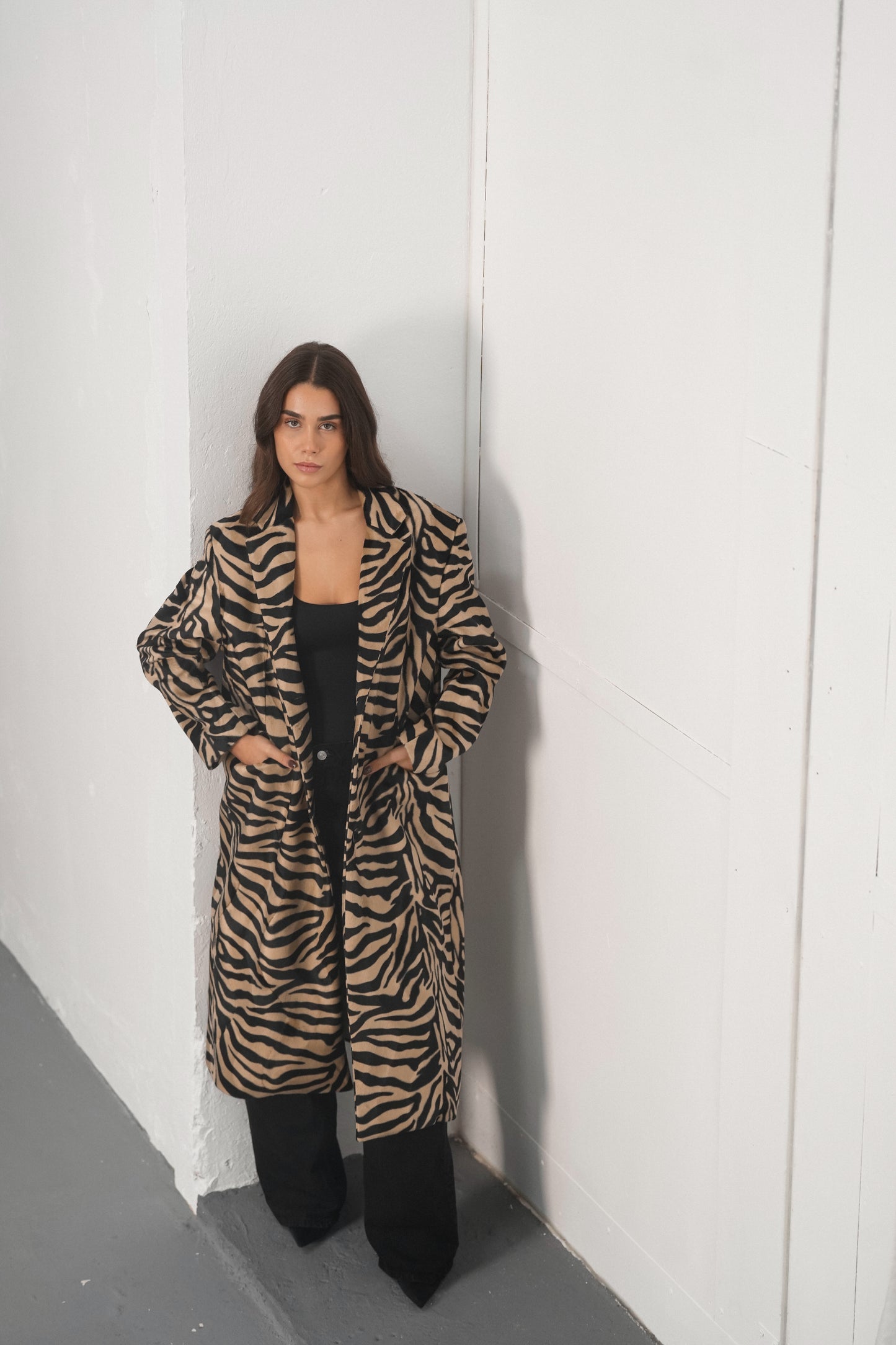 Animal Print Long Coat