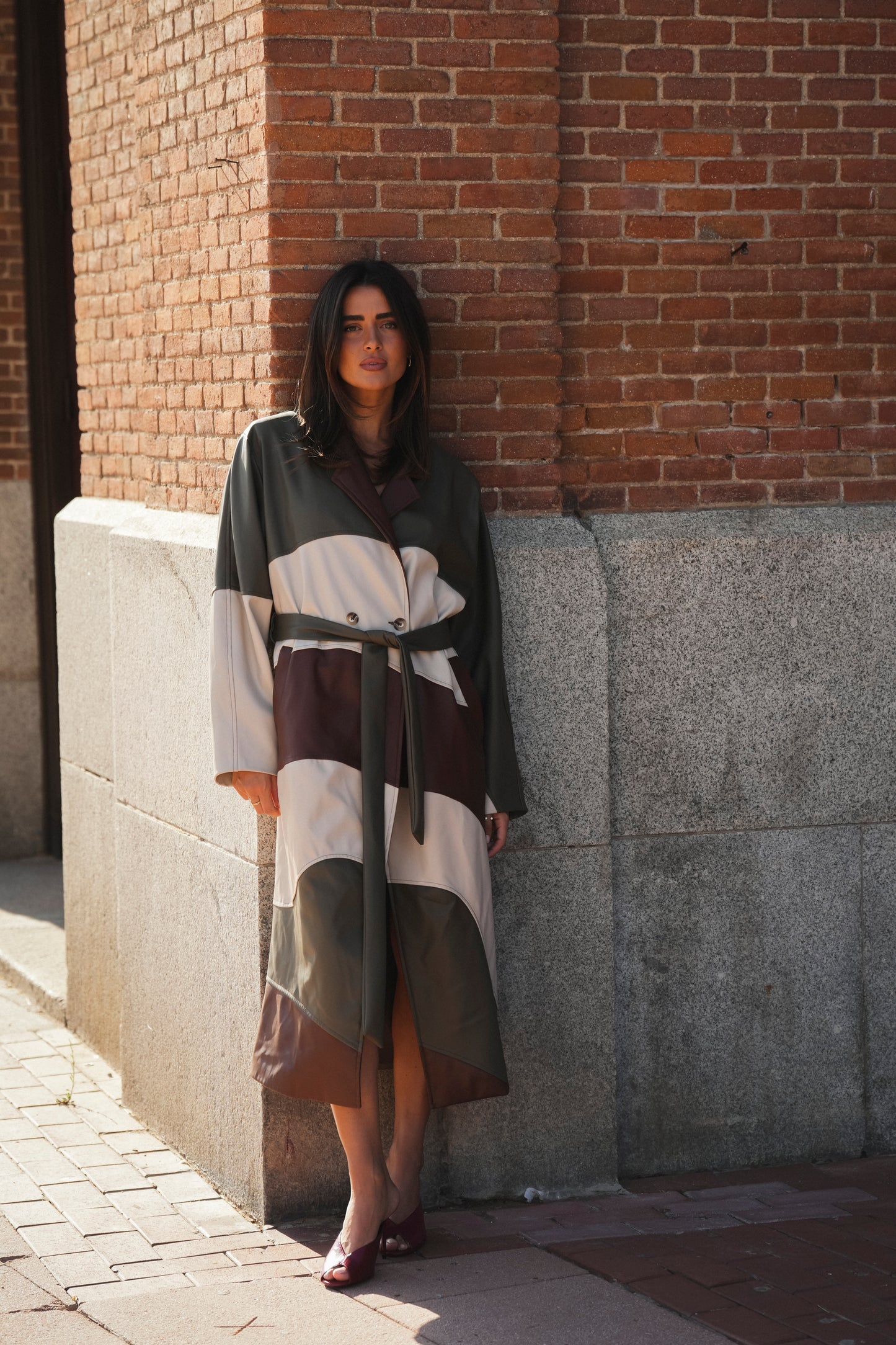 Tricolor Trench Coat