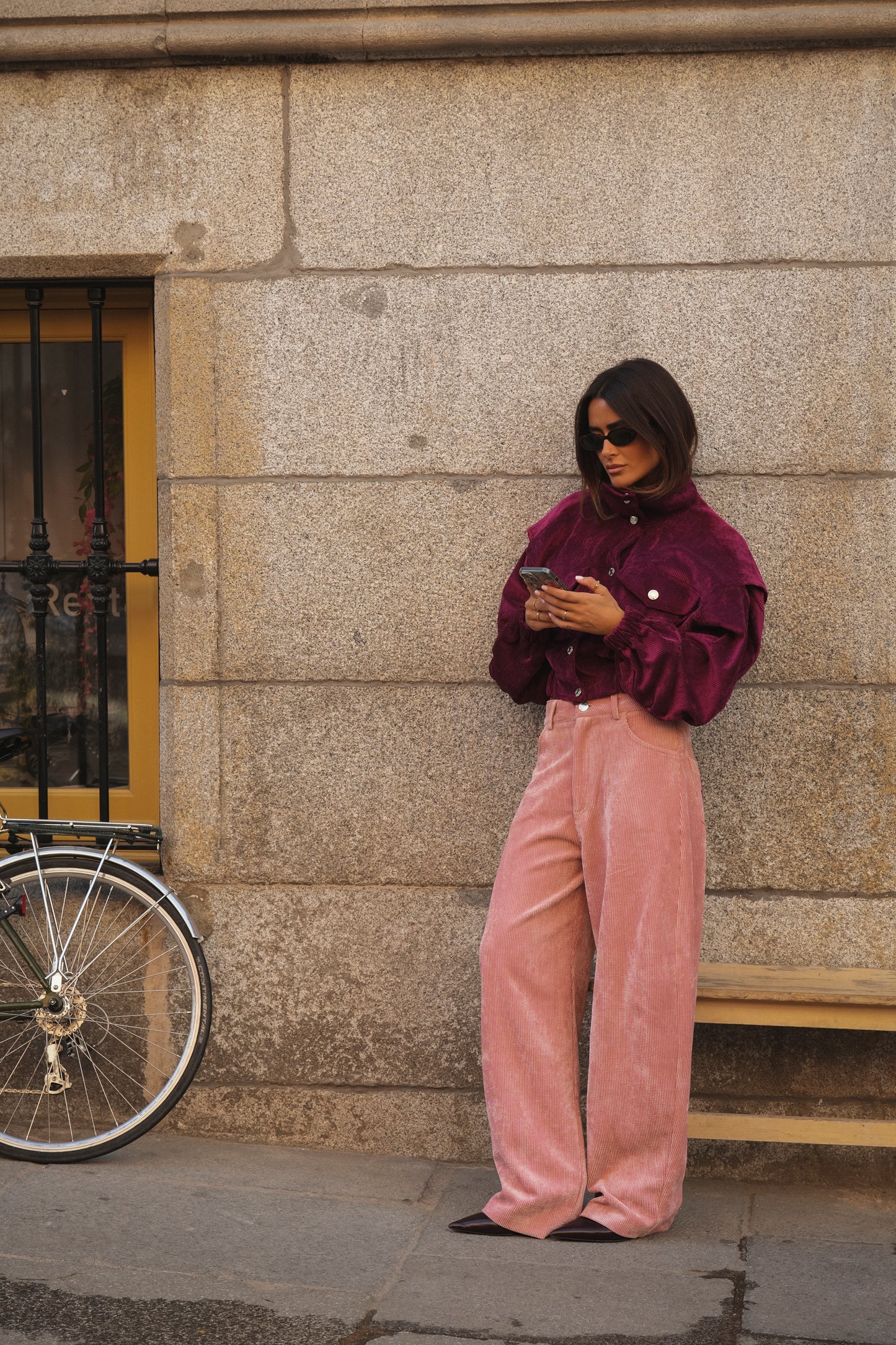 Antique Pink Corduroy Balloon Pants