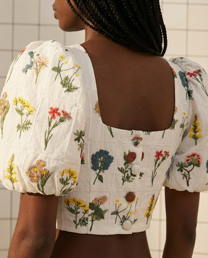 Cropped Embroidery Top