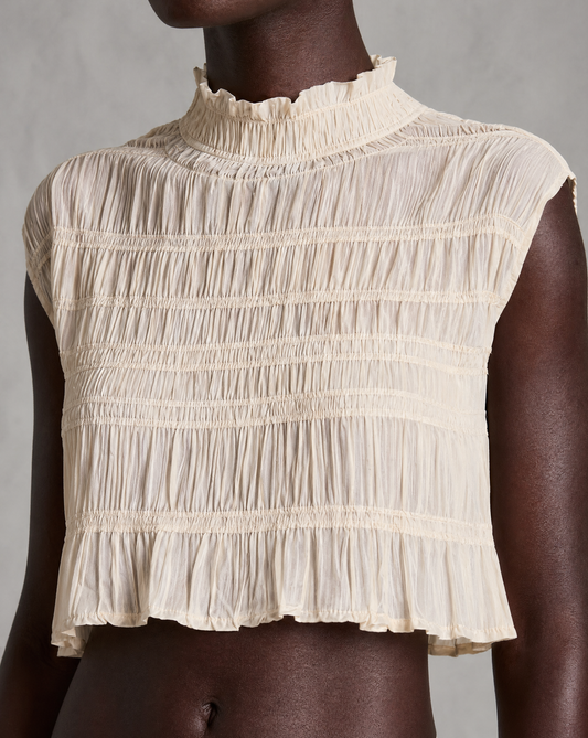 LIMITED EDITION - Frill Ivory Pearl Crop Top