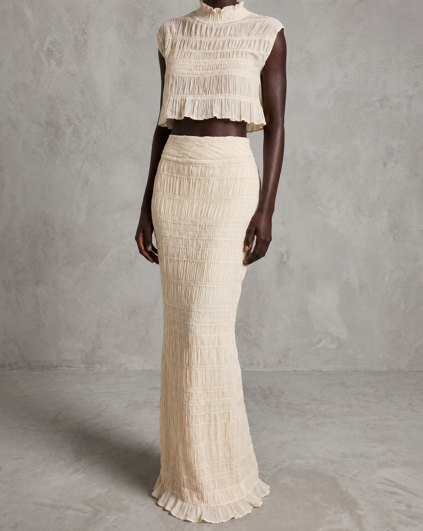 LIMITED EDITION - Frill Ivory Pearl Crop Top