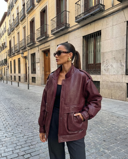 Burgundy Textured Jacket