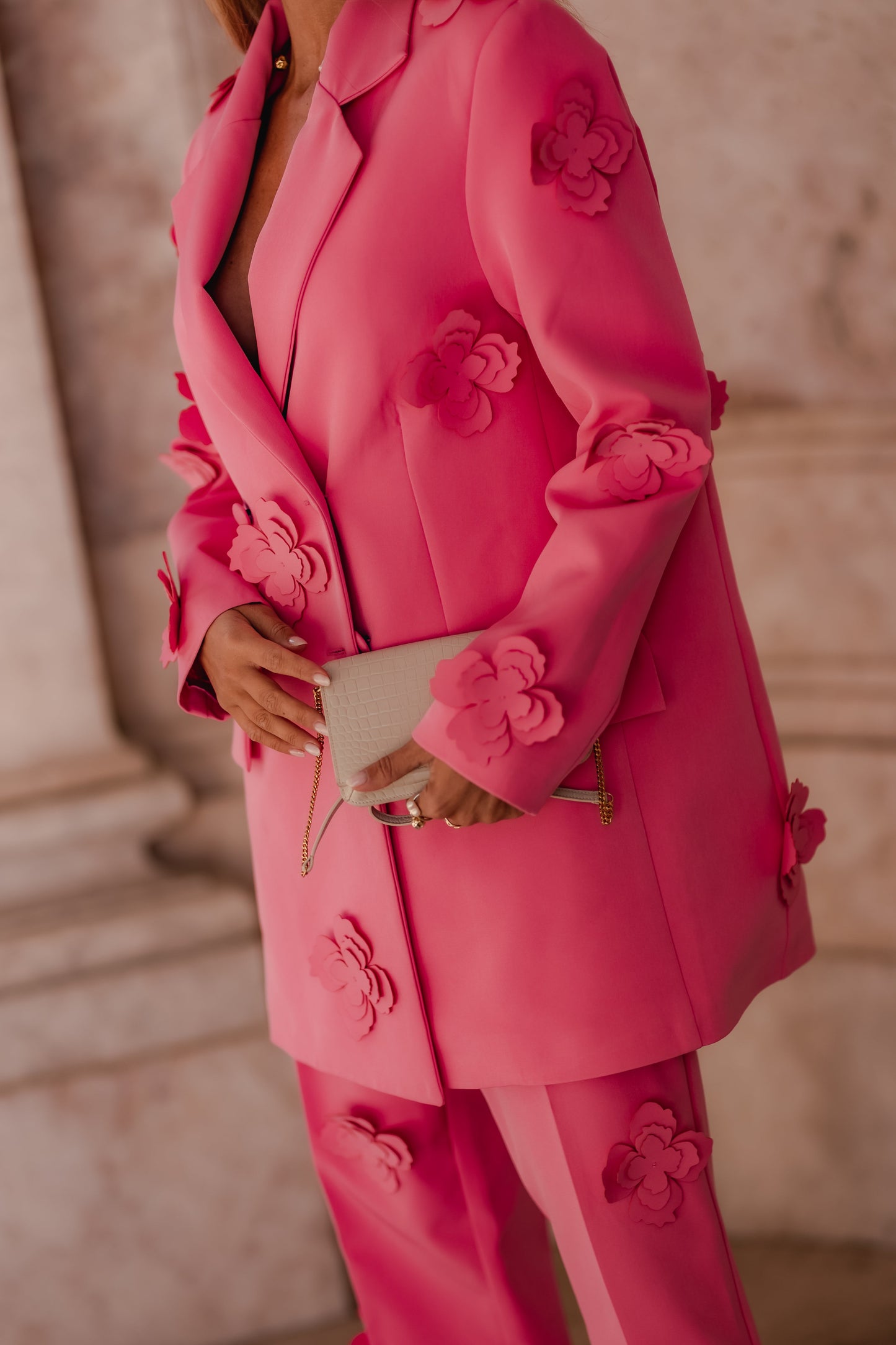 Real Floral Pink Blazer