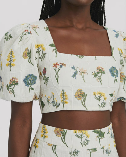 Cropped Embroidery Top