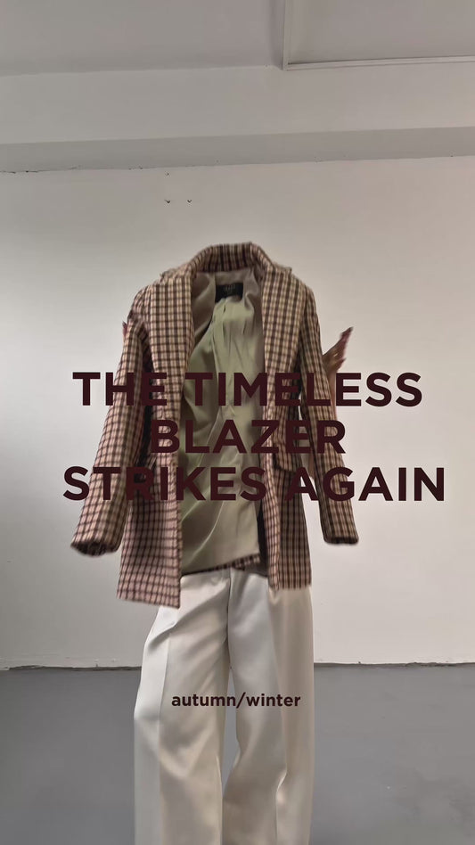 Checked Wool-Blend Blazer