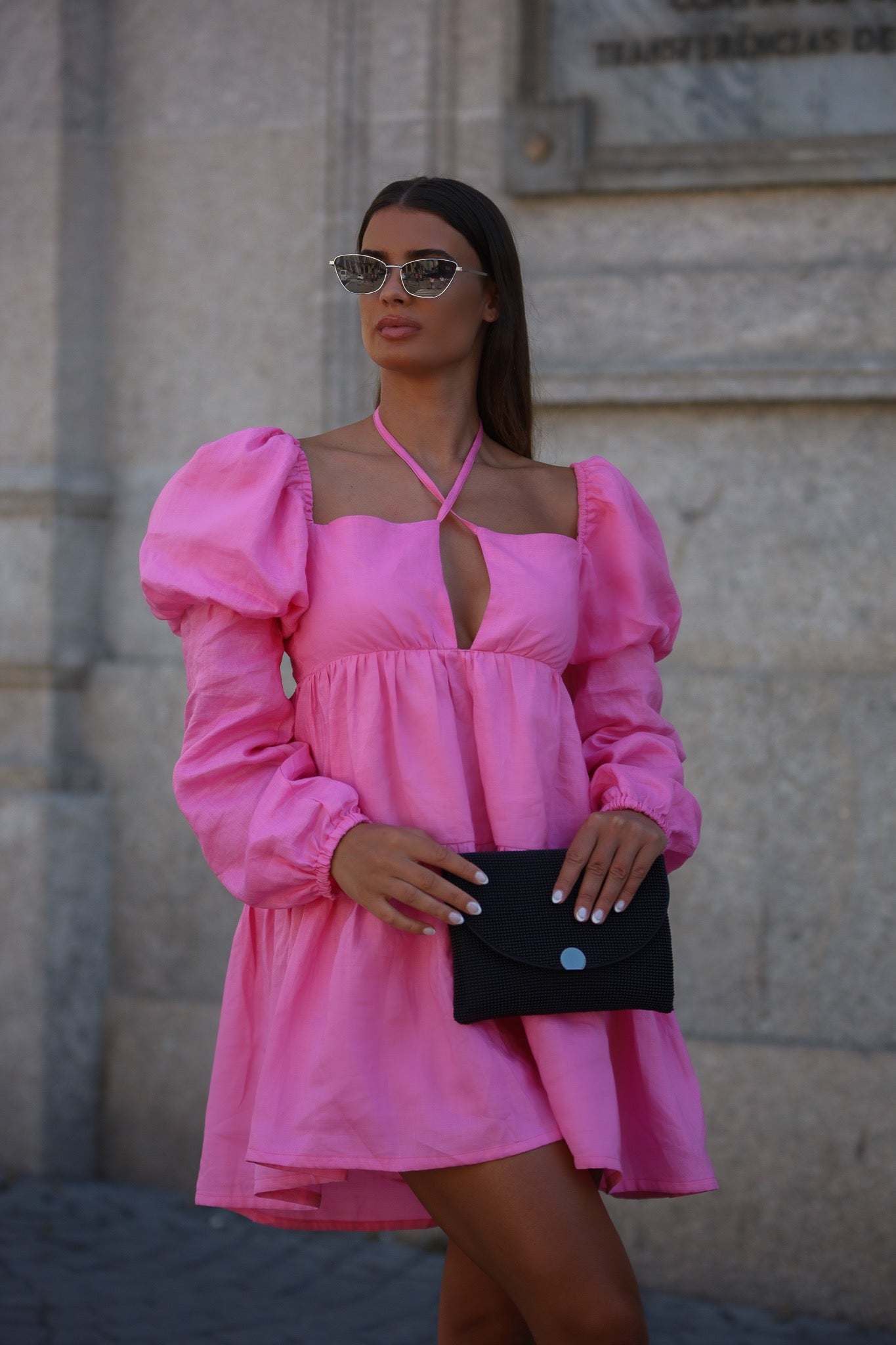 Grace Pink Linen Dress